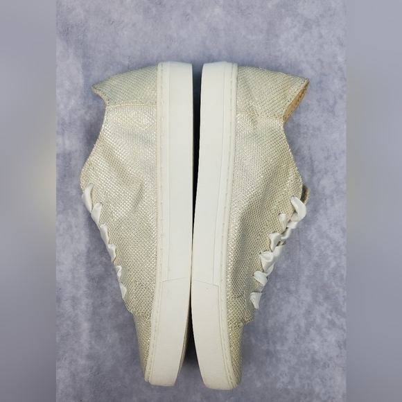 Toms Sparkle Gold Flat Comfy Woman Sneakers Size 7.5 - Picture 7 of 13